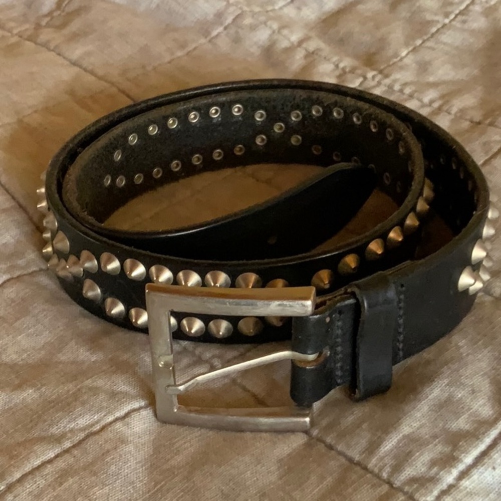 Vintage Clements Ribeiro Brown leather studded Women's Belt